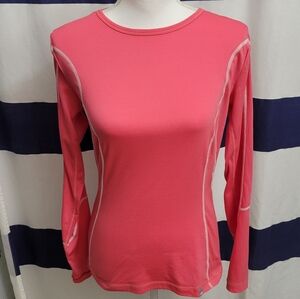 The North Face Women's Vibrant Pink Long Sleeve Performance Tee | Size Medium